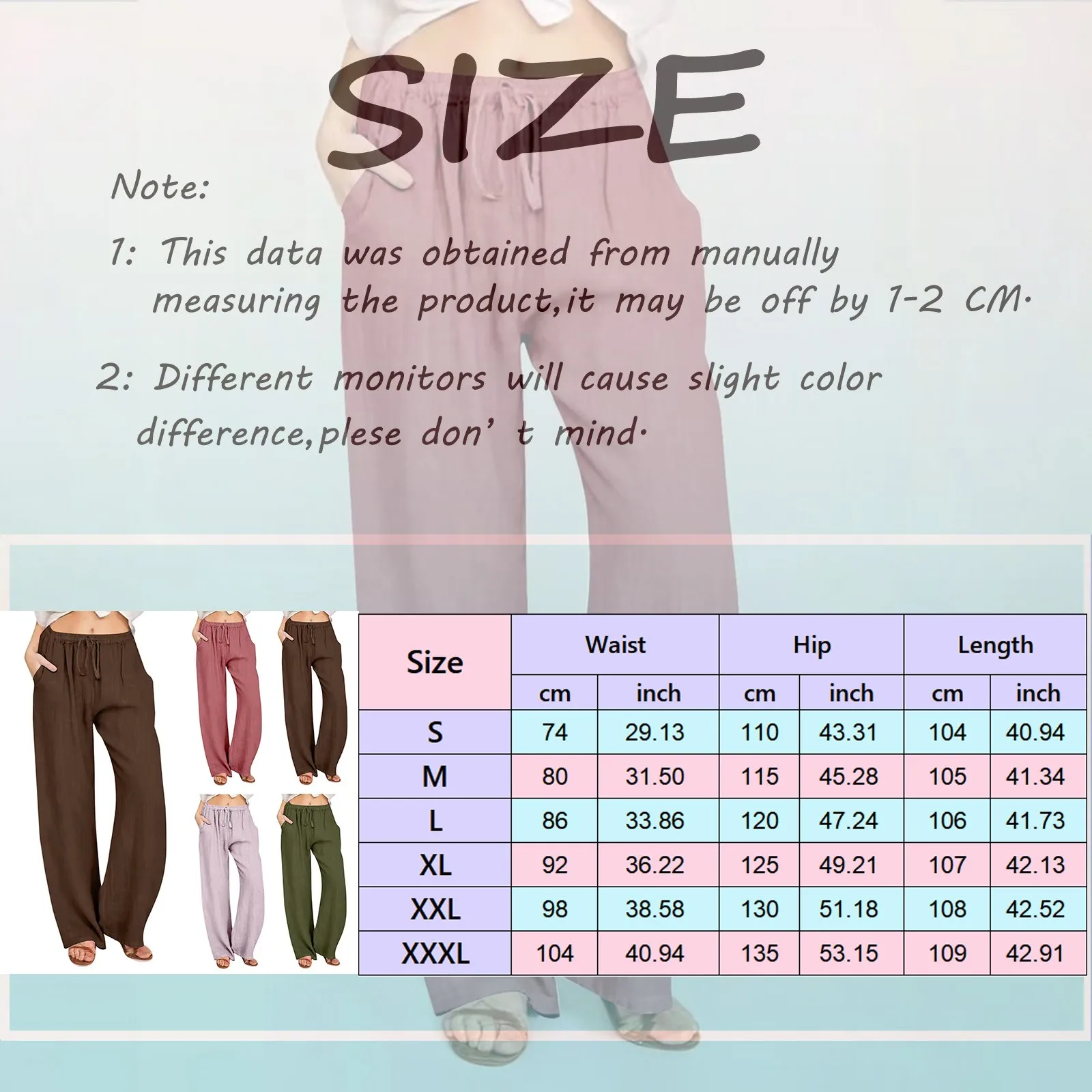 Women Summer Cotton Linen Pants Casual Comfortable Loose Elastic Waist Oversized Beach Jogger Lounge Pants Vintage Woman Clothes