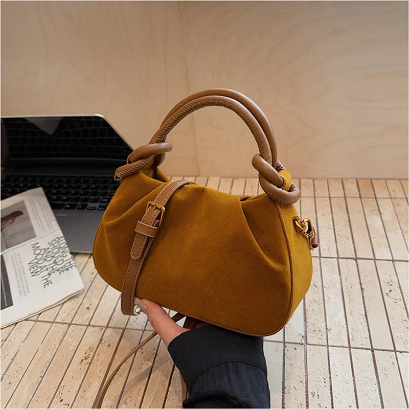 

Retro Frosted Small Crossbody Bags for Women Autumn New Hasp Design Handbags Female Daily Commuter Shoulder Bag