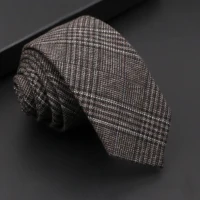 Classic Mens Solid Cotton Handmade 6cm Ties Striped Narrow Collar Slim Necktie Black Red Blue Formal Business Wedding Tie Gift 6