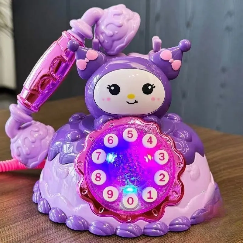 

Sanrio Kuromi Моя мелодия, новый музыкальный телефон с подсветкой для мальчиков и девочек, играющий в дом, музыкальный телефон, стационарный подарок