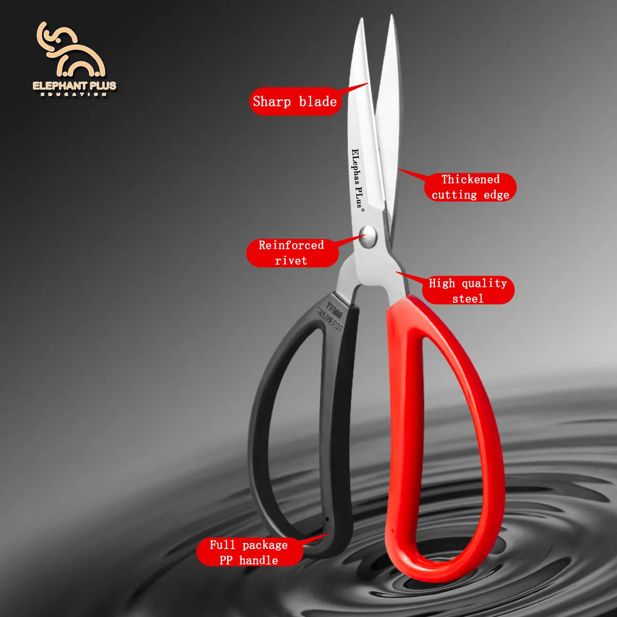 

Heavy Duty Stainless Steel Scissors, Professional Sharp Blade for Fabric Leather Paper, All Purpose Office Home Craft Scissors