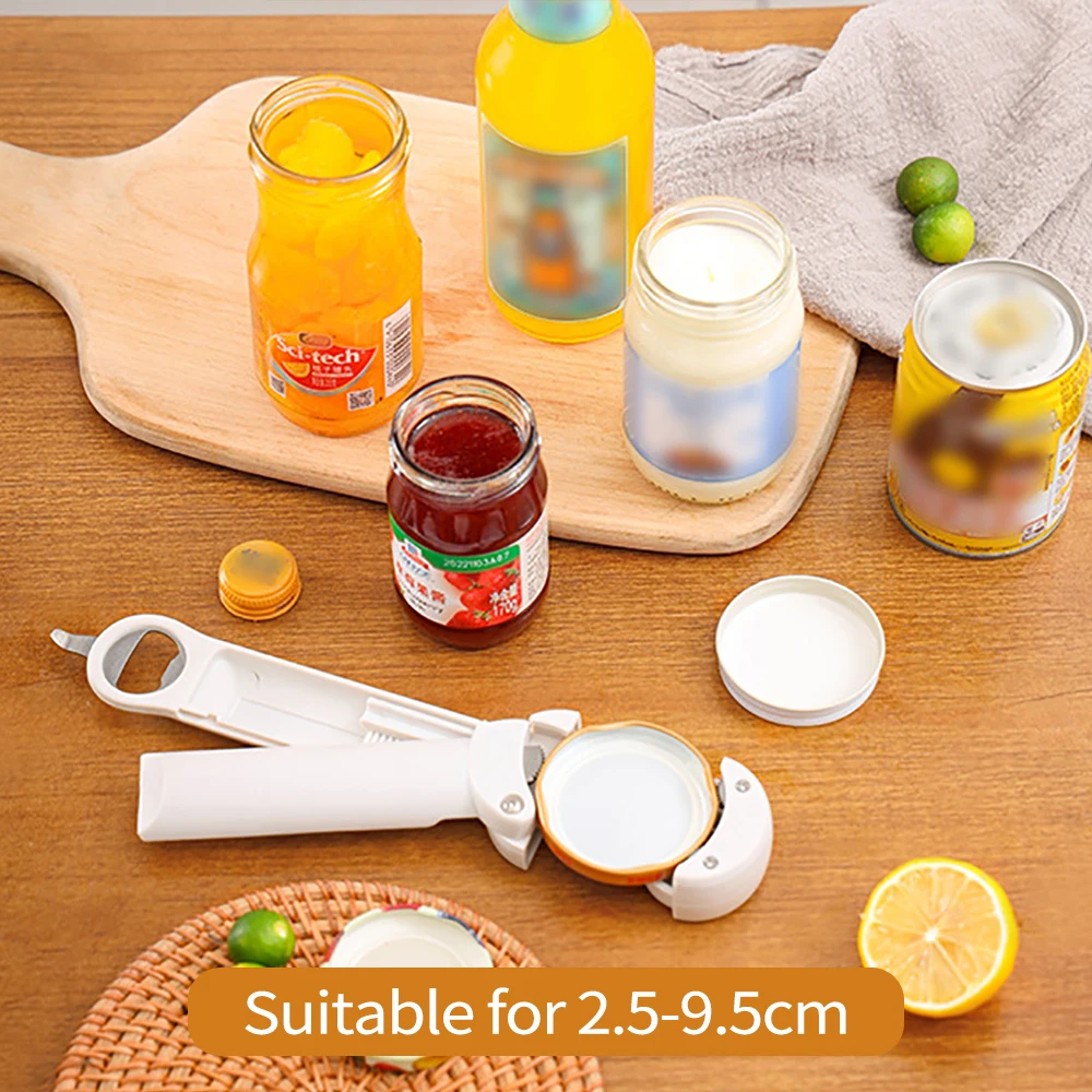 Multifunctional Retractable Bottle Opener Stainless Steel Lid Opener Diam2.5-9.5cm Screw Cap WineBeer Can Opener Kitchen Tools