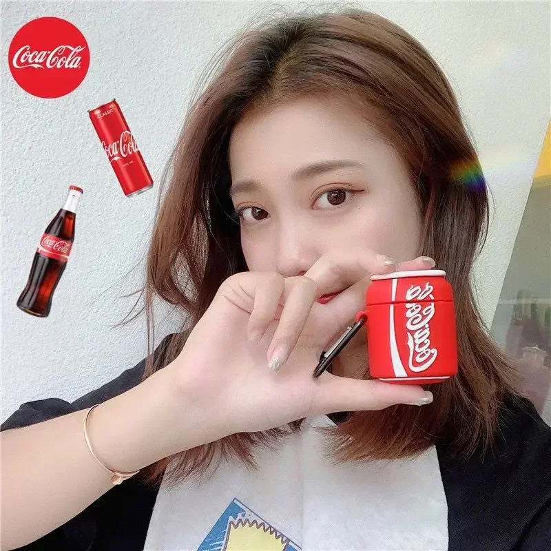 Creative beverage bottle Coca-Cola for Airpods pro case  Apple earphone case Airpods1/2 Bottle cap Beverage tank Silica gel case