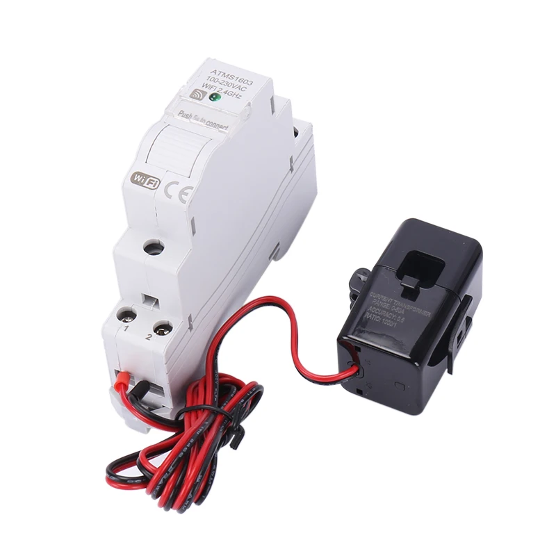 Imagem -02 - Tuya Inteligente Monofásico Medidor de Energia Wifi 63a Din Rail Medição Precisa Voltímetro Amperímetro Potência Atms1603