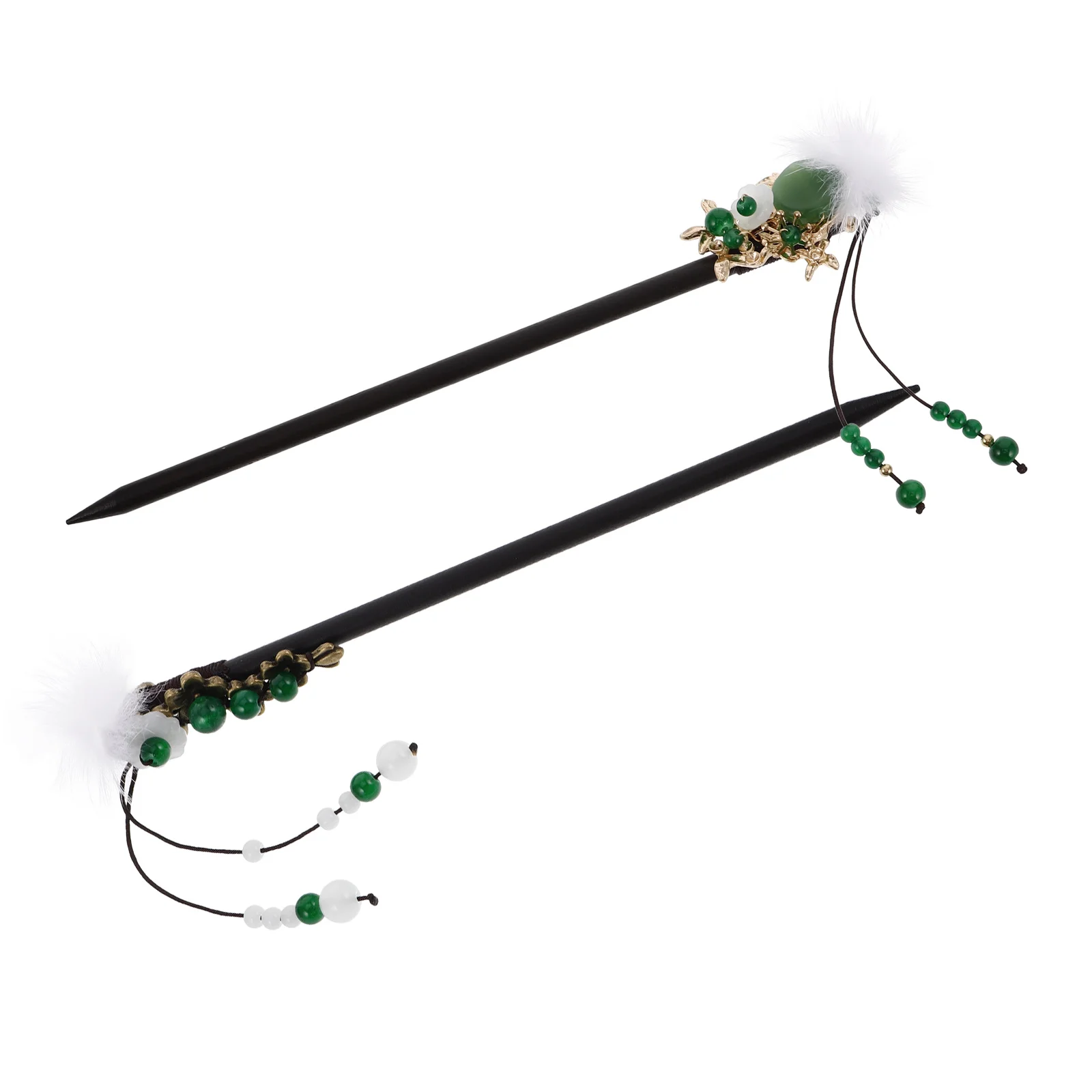 

2Pcs Handmade Vintage Hair With Tassel Retro Wood Hair Sticks Chinese Style Hair Accessories For All Occasions