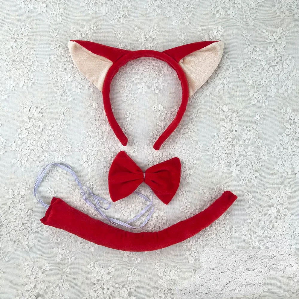 

Fox Ears Headband Tail Animal Style Cute Hairband for Costume Halloween Christmas