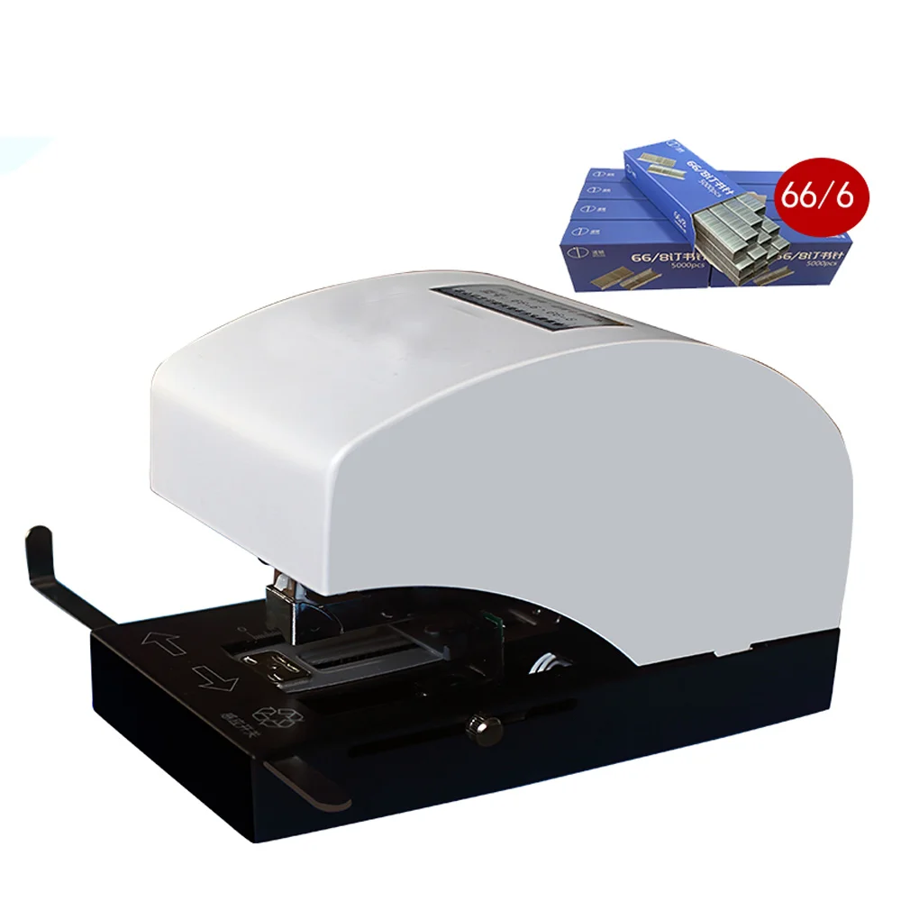 AC100-240v Flat-Needle Fully Automatic Intelligent Induction Electric Stapler, Low-Noise Binding, Adjustable Page Margins