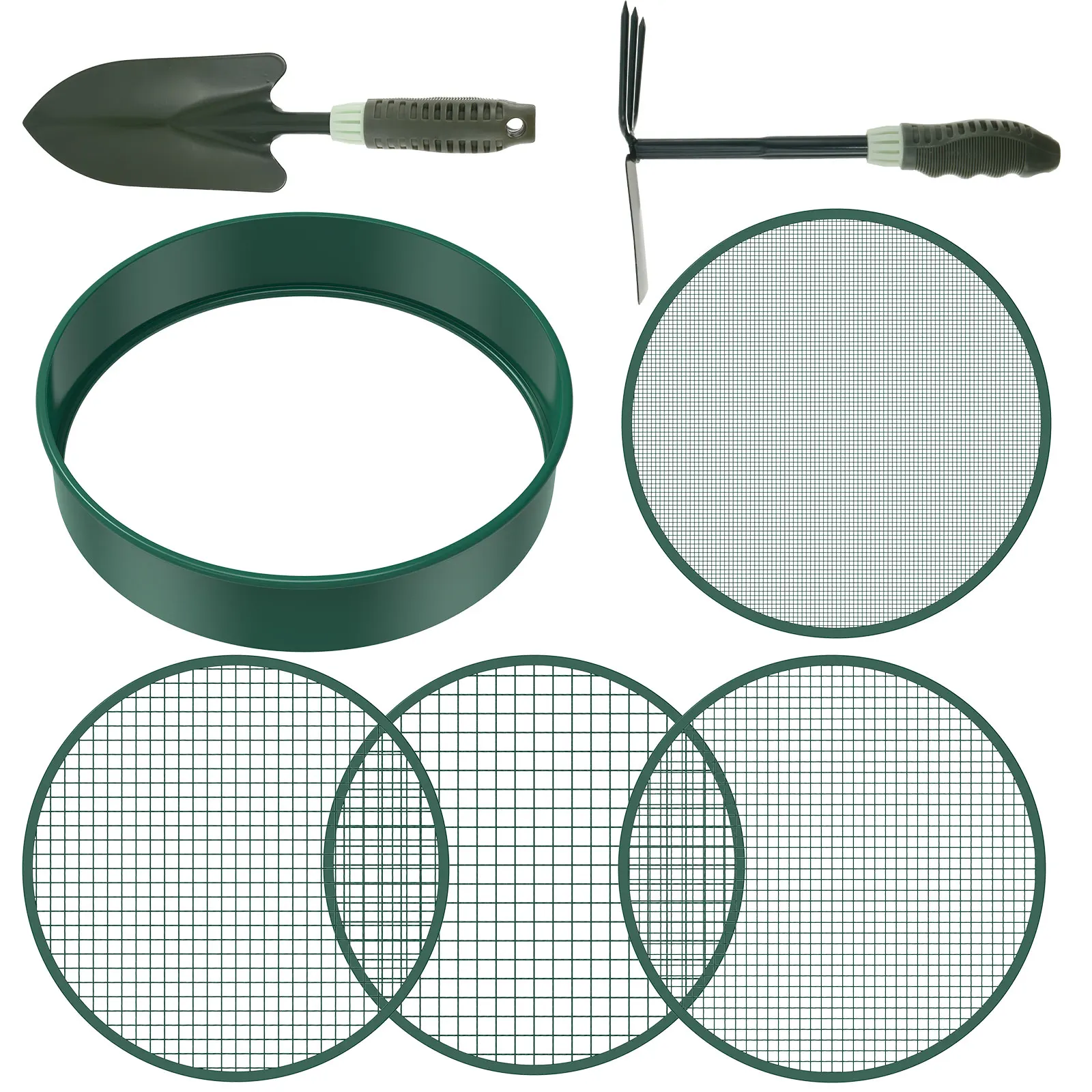 Detachable Gardening Sifter Set Easy to Clean Interchangeable Riddle Sieve Set With Shovel and Rake for Soil and Stones Garden