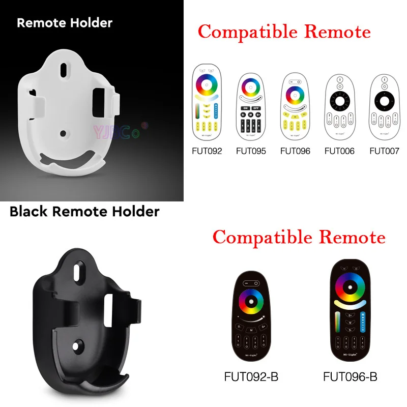 

Miboxer 2.4G RF Wireless Remote Bracket Holder White/Black for fixed Single Color/RGB/RGBW/RGBCCT Milight Controller Wall Mount