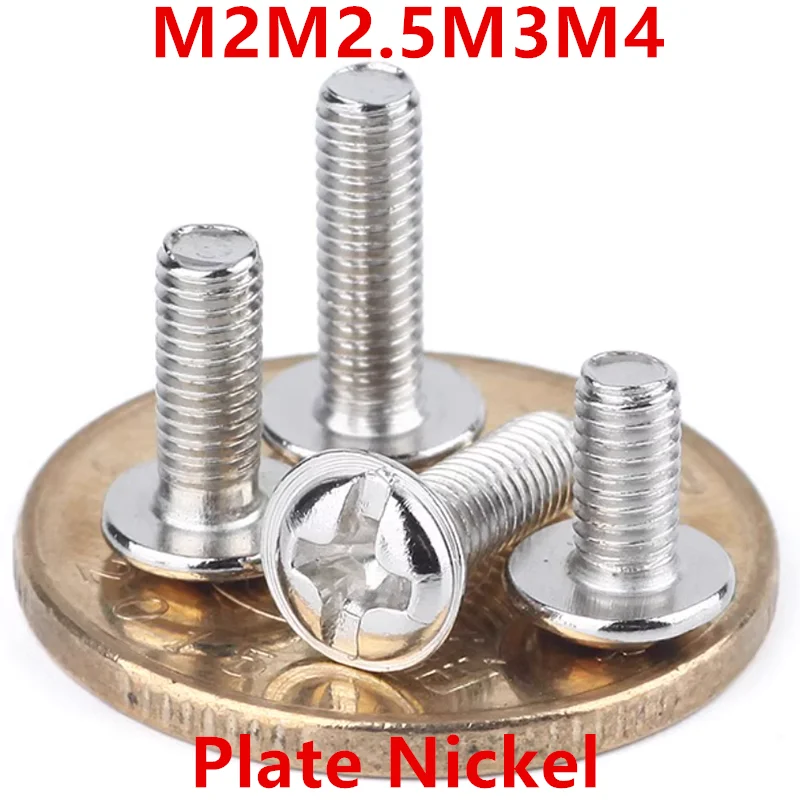 

M2M2.5M3M4 plating nickel phillips crossed pan head round head washer small screws computer screw 576