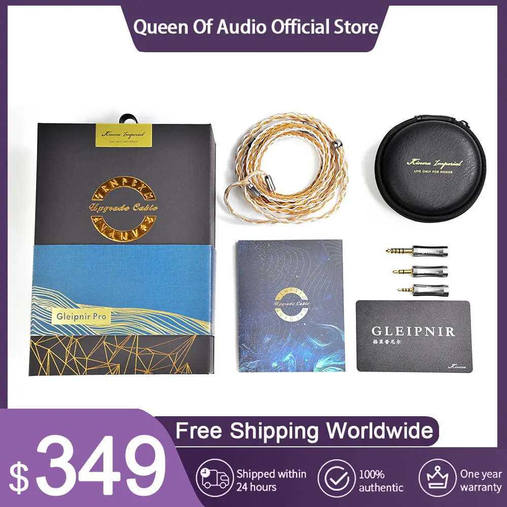 

New Kinera Gleipnir Pro Earphone Upgrade Cable 2.5+3.5+4.4mm Balanced Plug 6N OCC Gold Plated 0.78 2pin/MMCX Headset Accessories