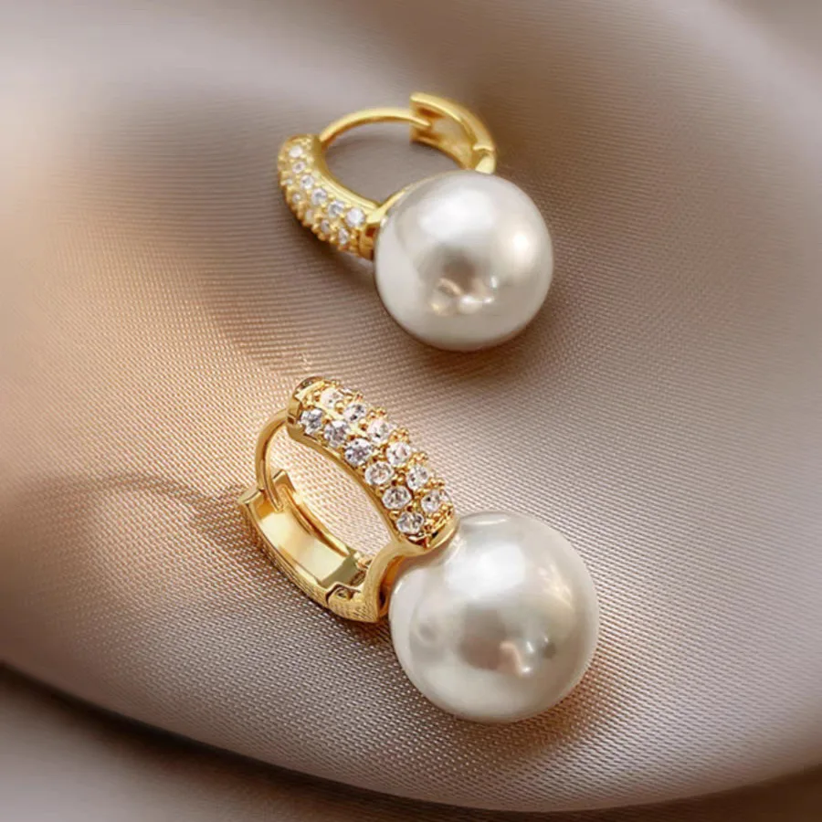 S925 Silver Needle Imitation Pearl Earrin gsFashion Small Fragrant Wind Earrings High Sense Accessories Women'sJwelry
