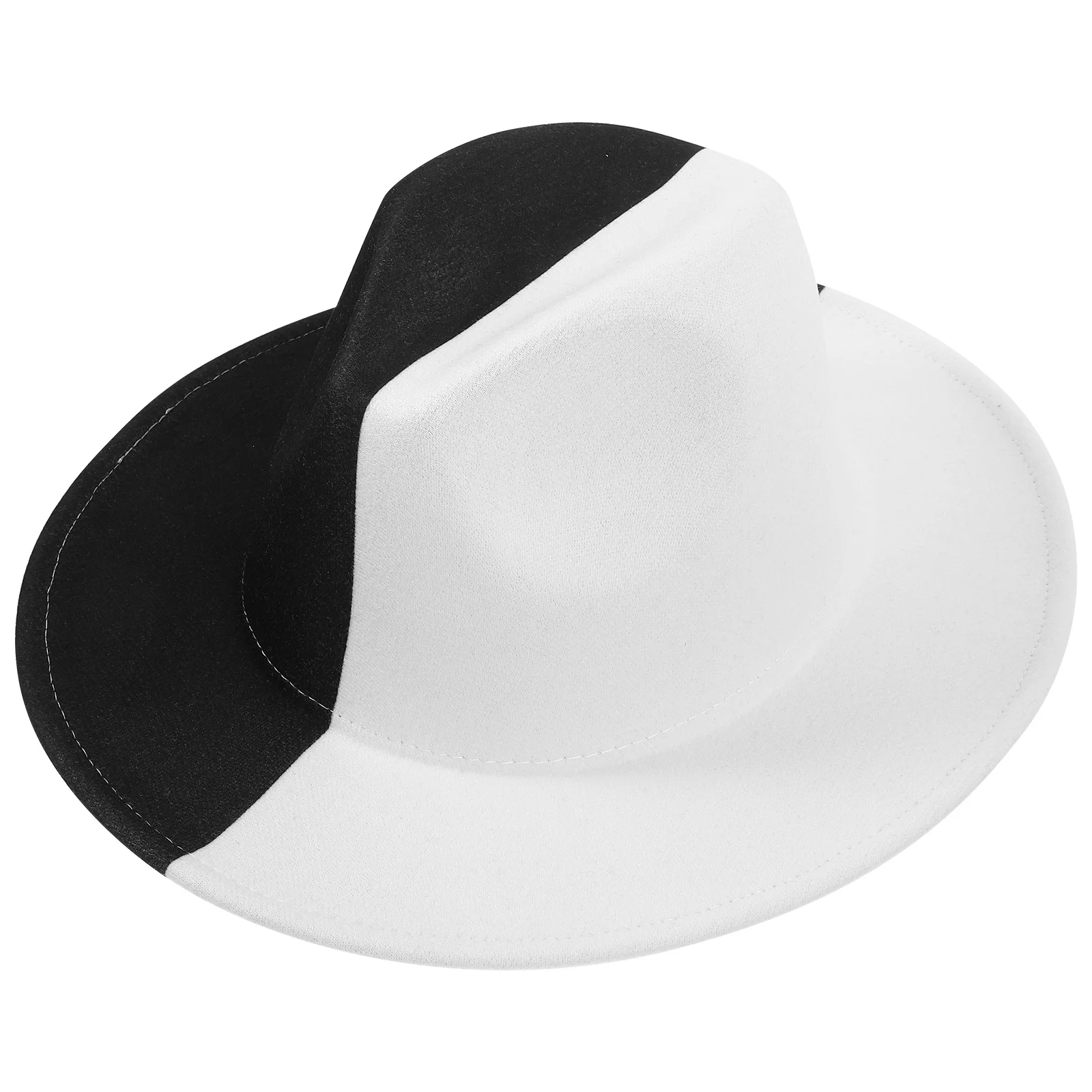 

Dual Color Jazz Hat Men Wool Material Stylish Flat Brim Design Retro Outdoor Leisure Hat Comfortable Long Wearing Mens Headwear