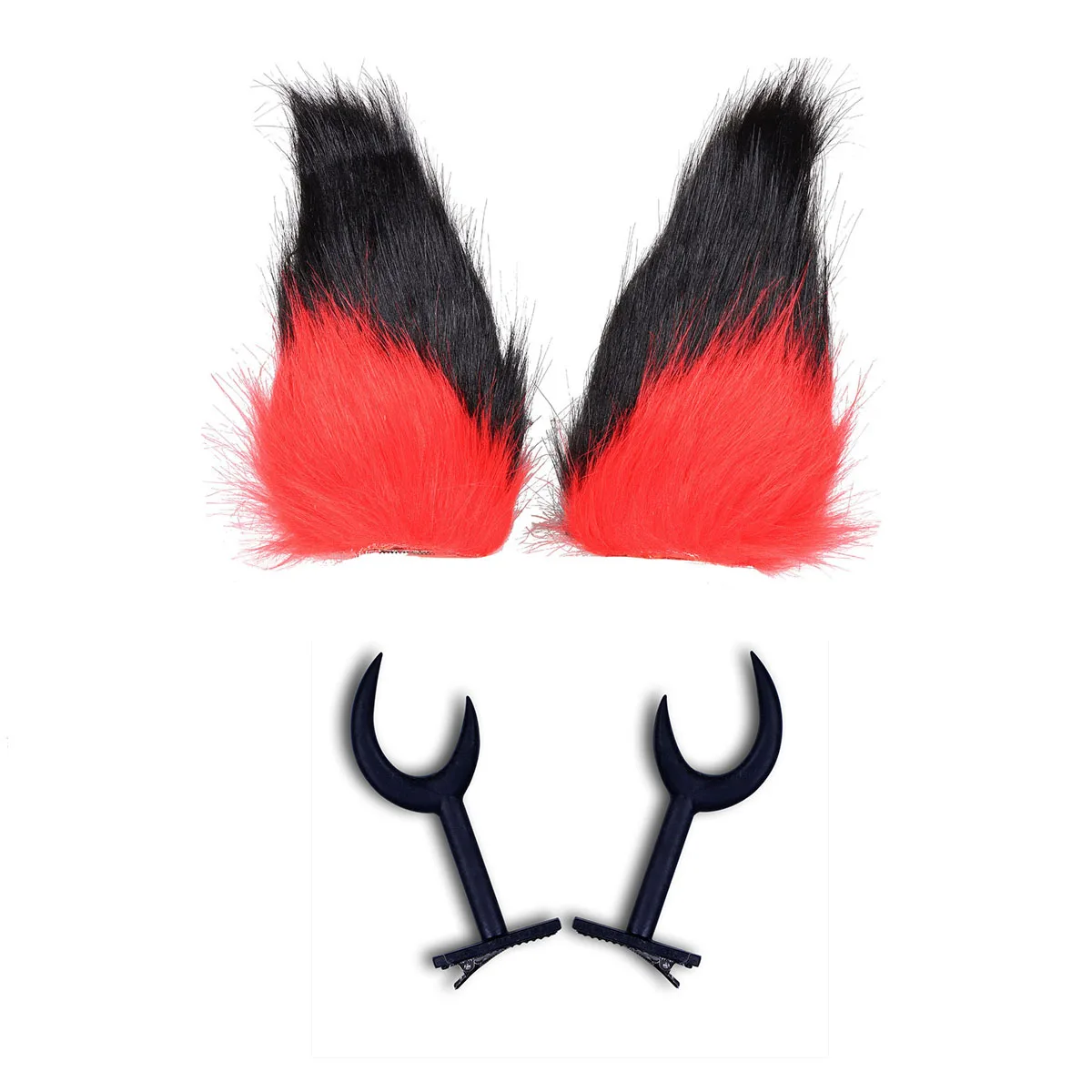 Cosplay Horns Clip Costume Black Headwear and Ears Accessories for Alastor Hazbin Hotel