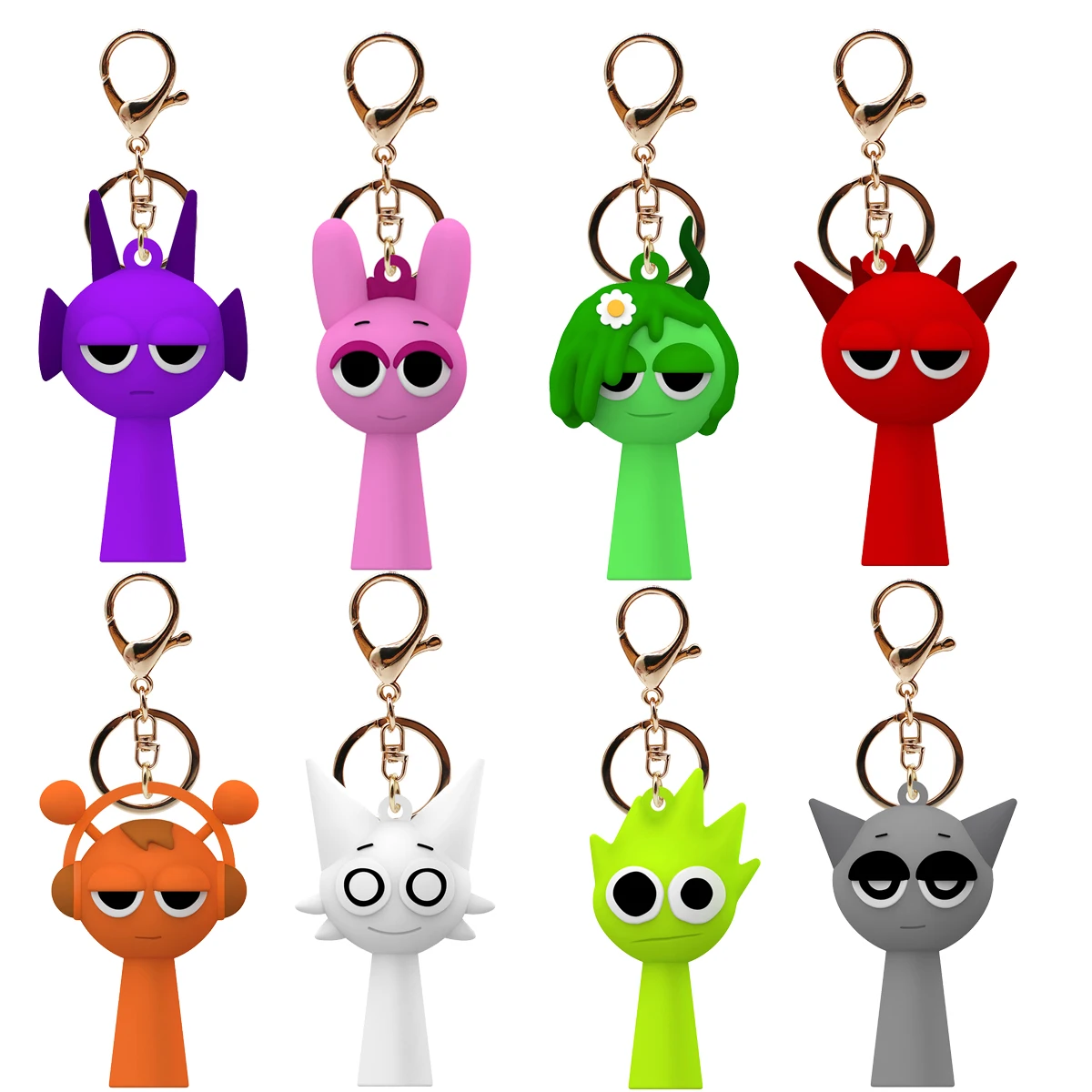 Game Sprunki Keychain Cartoon Cute Sprunki Oren Raddy Doll Keyring For Men Women Car Bag Pendant Jewelry Fans Gifts