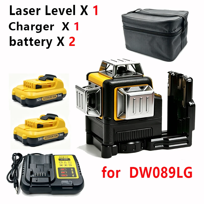12 Lines Laser For DEWALT DW089LG Level 360 Self-Leveling Laser Level Horizontal and Vertical 12V Battery - view 6