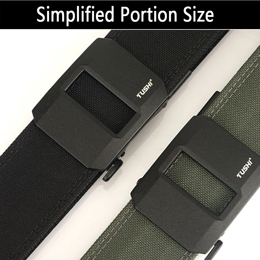 TUSHI 4.3CM Hard Tactical Belt for Men Metal Automatic Buckle Military Gun Belt 1100D Nylon Outdoor IPSC Casual Waistband Male