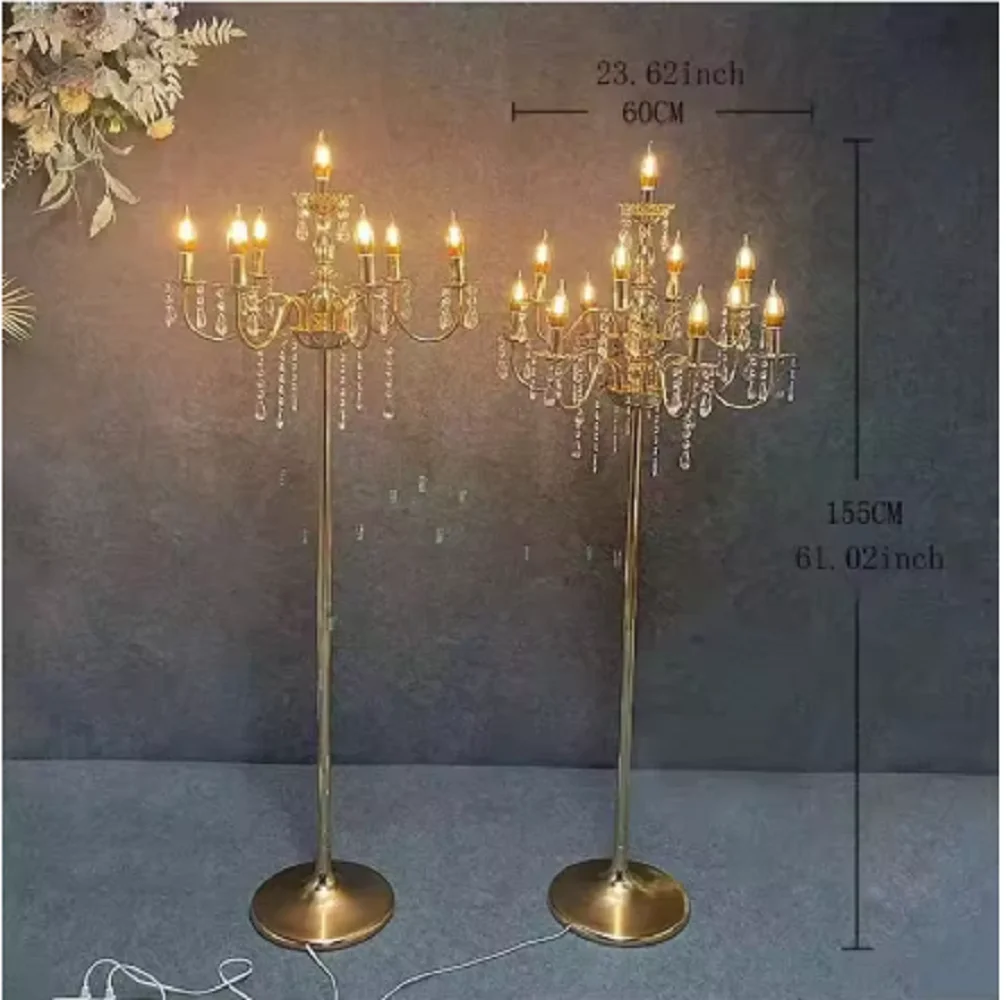 Wedding Party Store 13 Arms Crystal Candlestick Table Lamps For Modern T Roadlight Stage Props Birthday Party Wedding Decoration