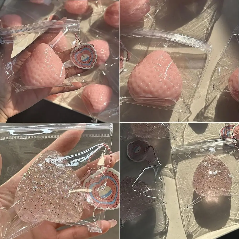 Kawaii Super Weiche Erdbeere Stress Spielzeug Lindern Angst PVC Dekomprimieren Kneifen Spielzeug Simulation Stress Relief Spielzeug Geschenk