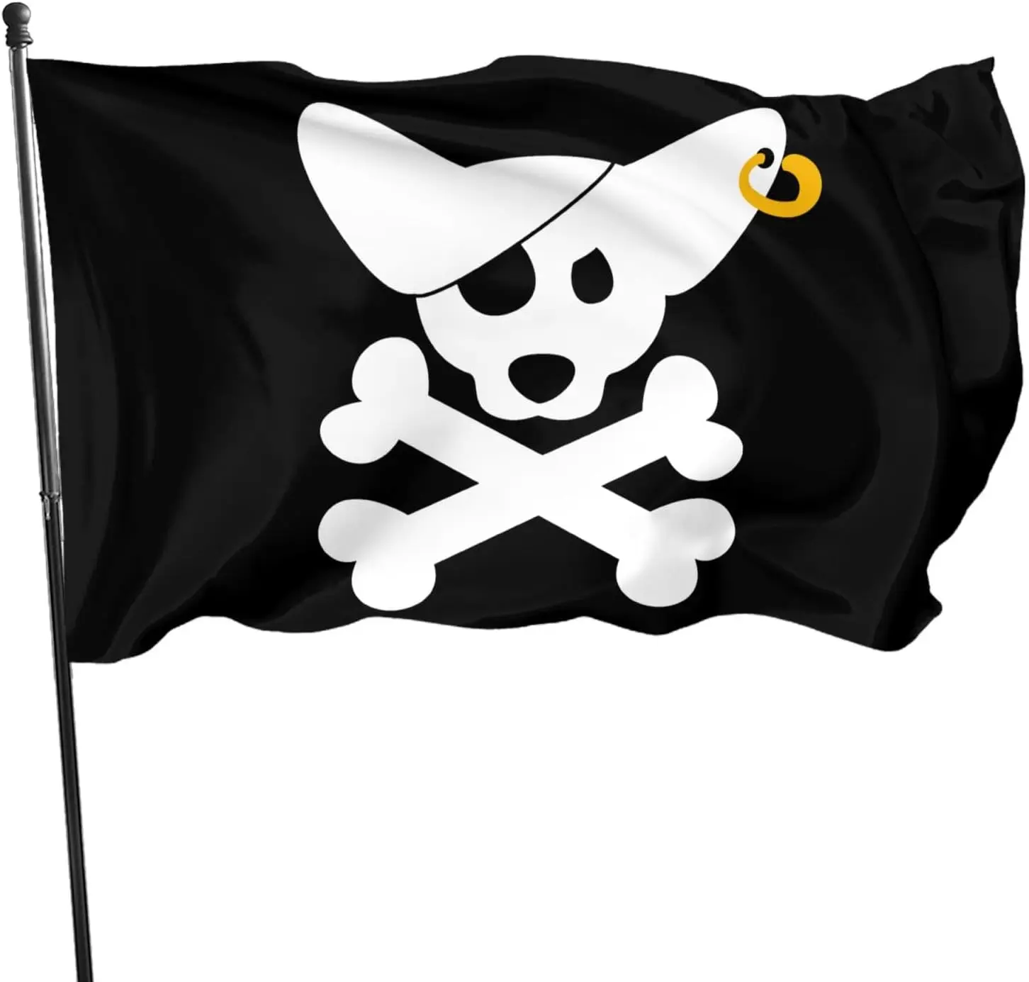 Flagnshow 100% Polyester Pirate Dog Skull Flag