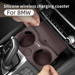 Coaster do carro do silicone para BMW, auto console center, almofada do suporte do copo, acessório para a série 3, 4, 5, G30, G38, G32, 6GT, G20, G22, G01, G02, g08, X3X4IX3