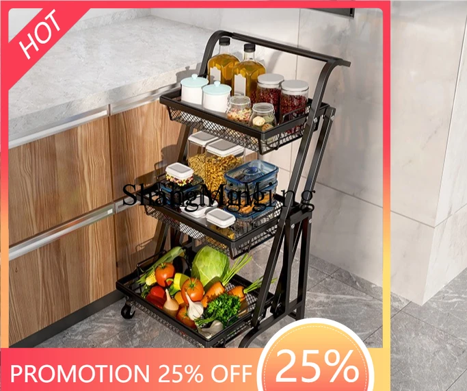 

FG mobile trolley rack floor-to-ceiling stainless steel large-capacity multi-layer storage rack