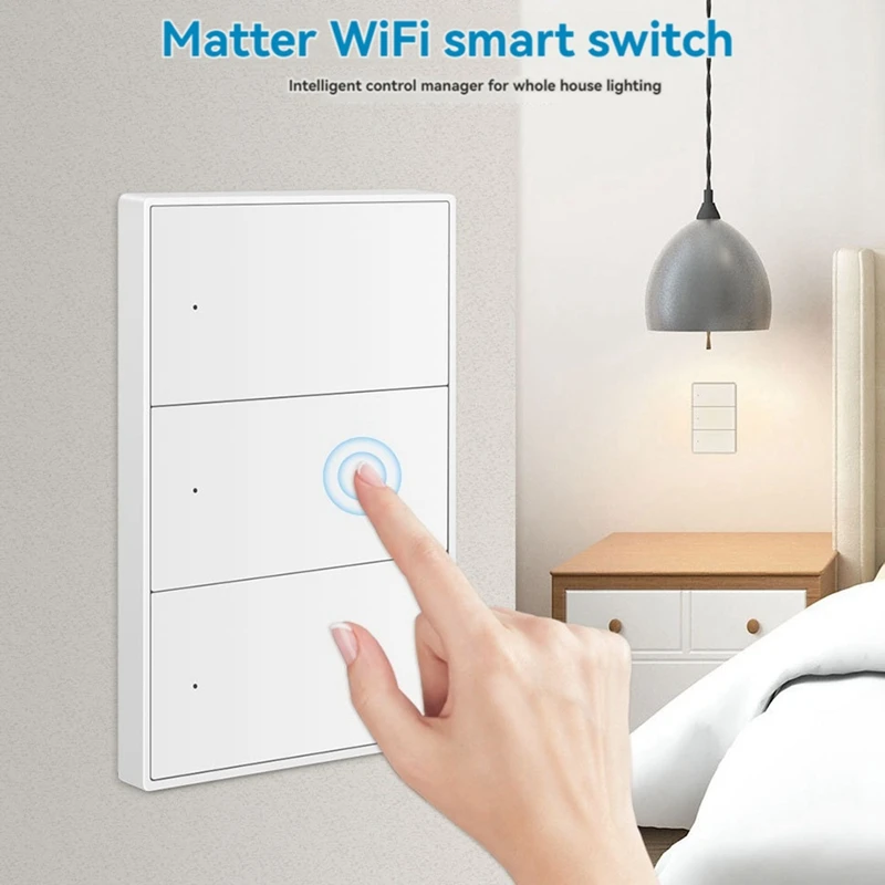 Matter Wifi Smart Switch Wall Light Switch Smart Control 1 2 3 4 6 Gangs Button For Smartthings Homekit APP