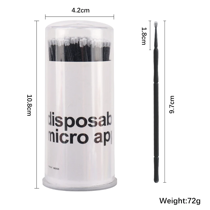 100 個まつげクリーニングブラシラッシュエクステンションマイクロ Bruhes 個別まつげマイクロブラシ美容メイククリーンリムーバーツール