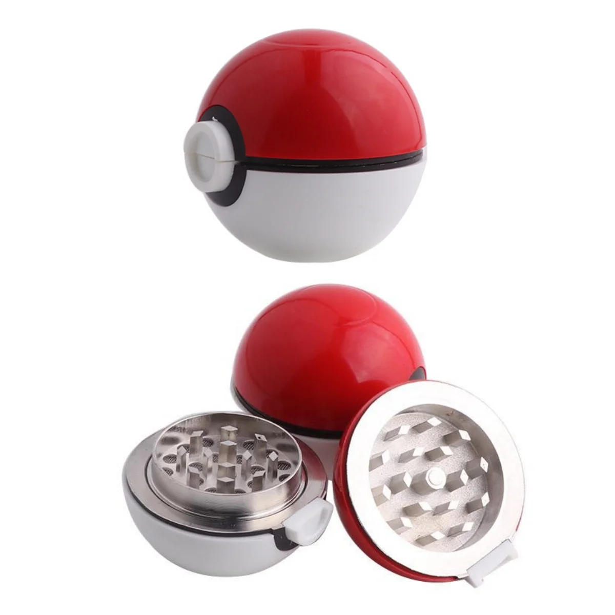 Hot Sale Cute Grinder 3 Layers Herb Grinder With Zinc Alloy Teeth Pokeball Tobacco Grinder Smoking Pipe Accessories Cool Gadget