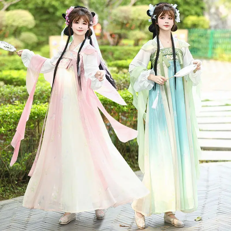 

НОВИНКА Hanfu 2021, женская юбка Hezi с вышивкой в тяжелой промышленности династии Тан, длина груди и улучшение бессмертных элементов Hanfu