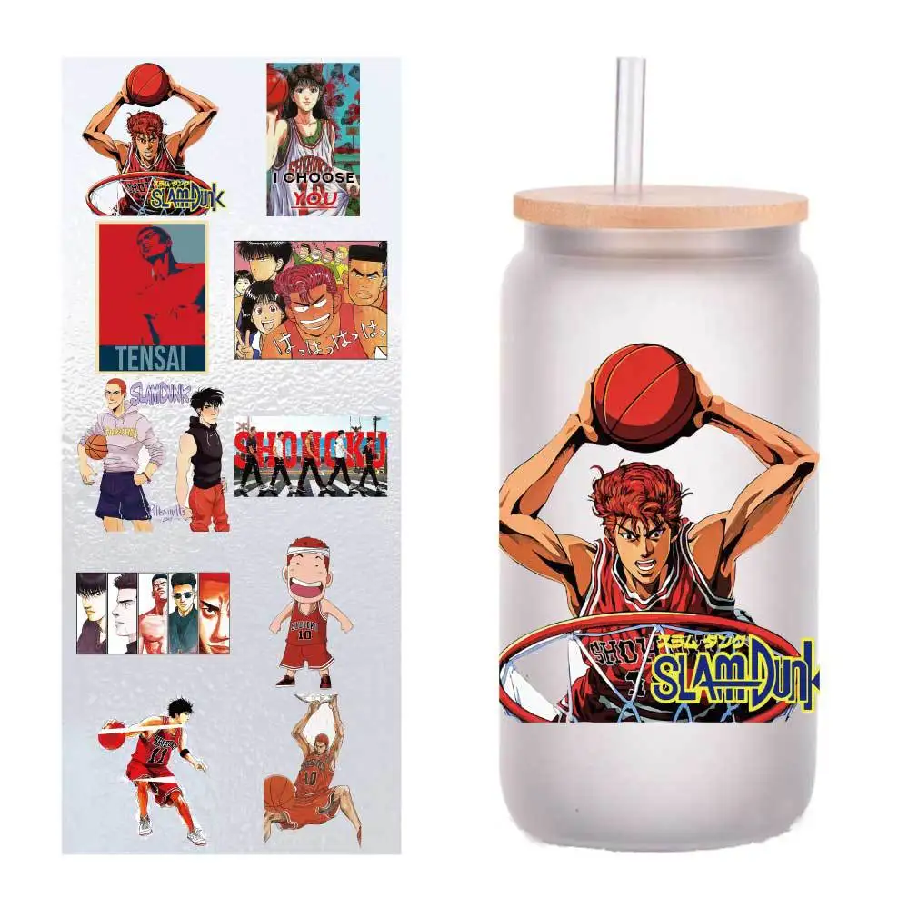

10/Pack Slam Dunk Master Hanamichi Sakuragi UV Transfer Sticker Crystal Label Pen Cup Sticker customized four inches