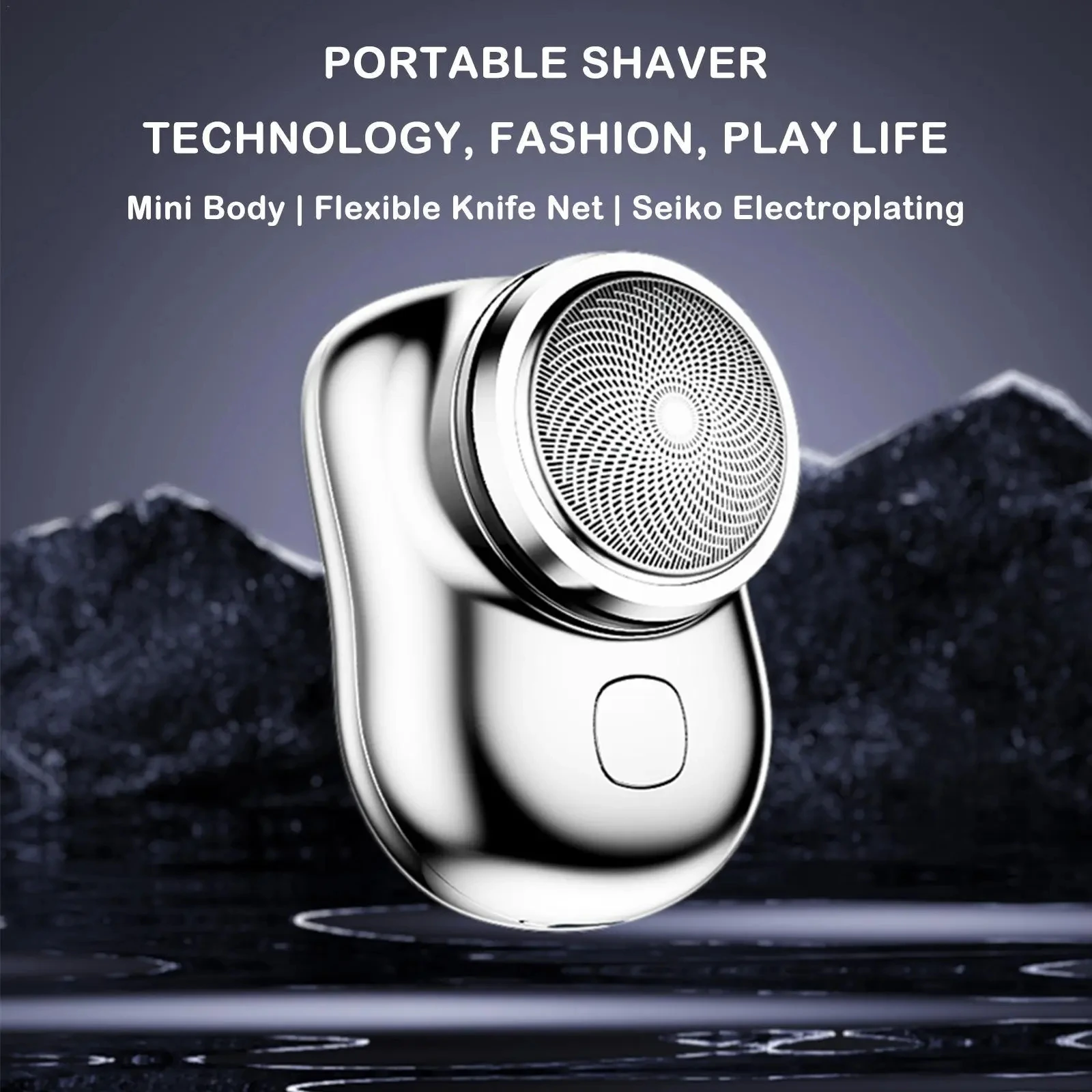 Mini Electric Shaver For Men Waterproof Rechargeable Portable Face Cordless Trimmer Knive Face Beard Razor Wet And Dry Dual-use