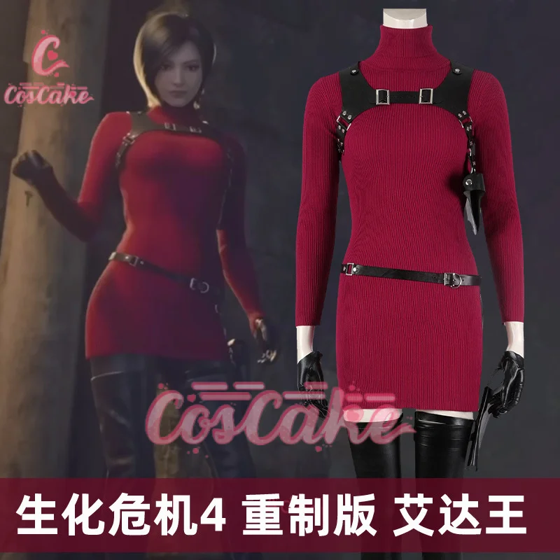 

Female Resident 4 Ada Wong Game Cosplay Costume Dress Belt Outfits Fantasia Halloween Carnival Disguise Suit For Women Girls