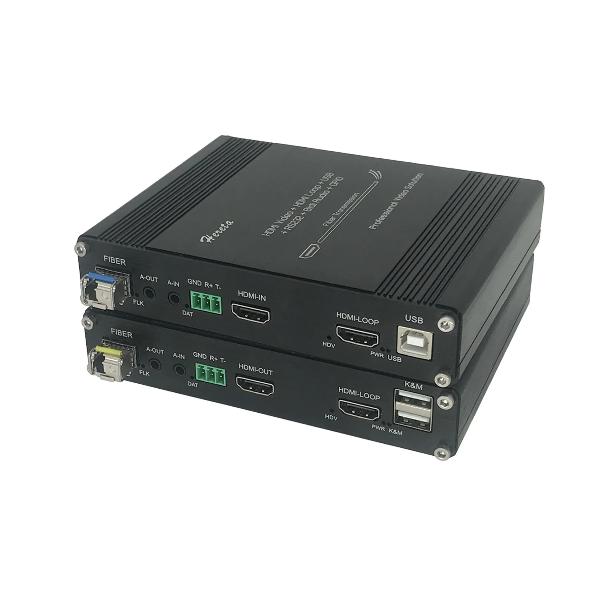 1080P HDMI KVM Fiber Extender Single-Mode HDMI Video Optical Transceiver with RS232 and Bidi Stereo Audio up to 20km Plug & Play