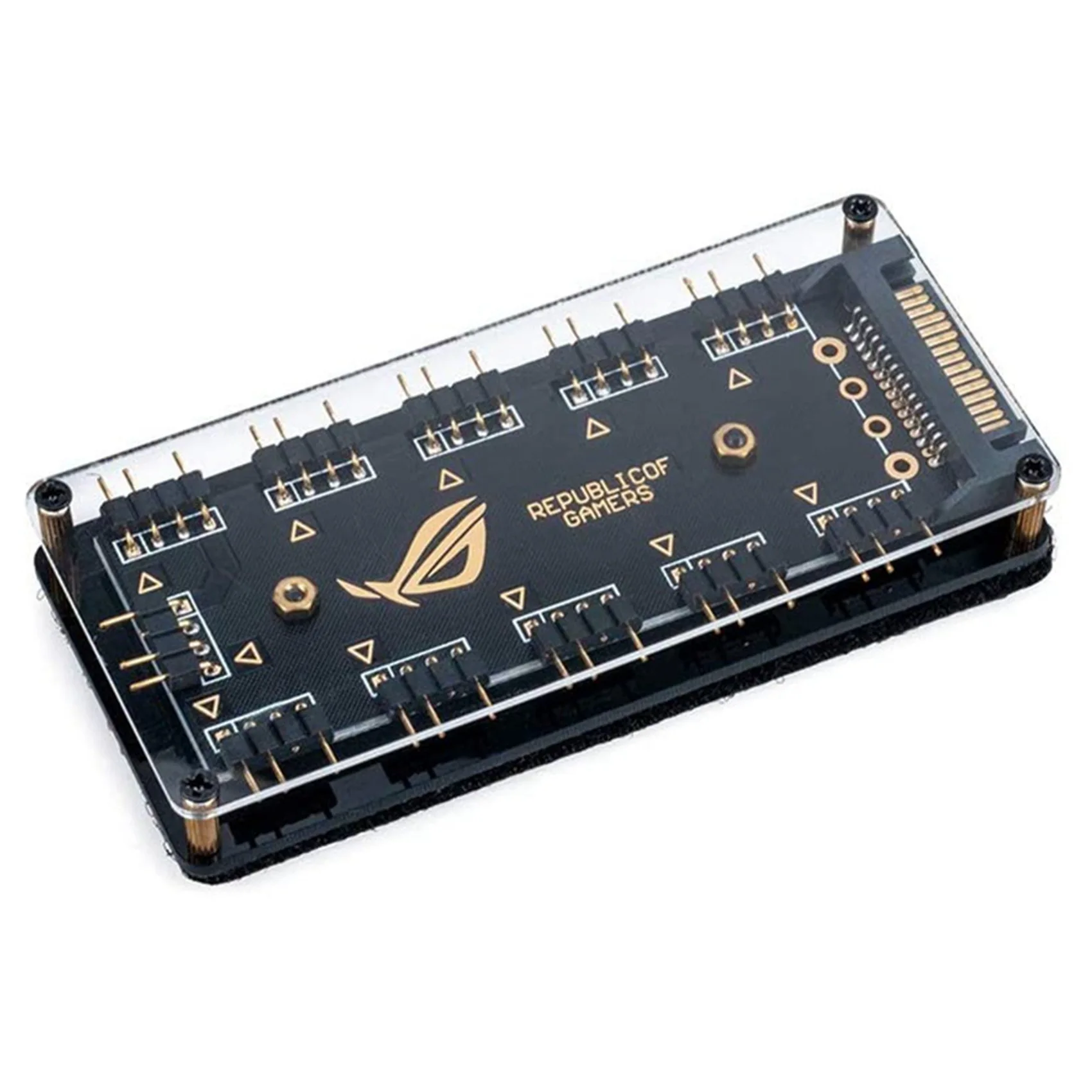 N36R-2X 5V 3Pin RGB LED Splitter 10-Port Hub With 50CM 3Pin Extension Cord, Perfect For Lots Of RGB