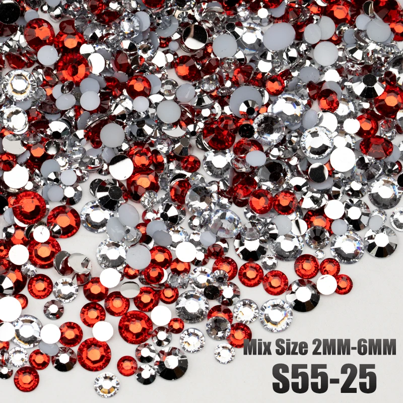 VDD 30/100g Neue Mischgröße 2-6mm Harz-Strasssteine Kristallfarbe AB Flache Rückseite für DIY-Bastelarbeiten, Nagelkunst-Dekorationen, Großhandel – Detail 30