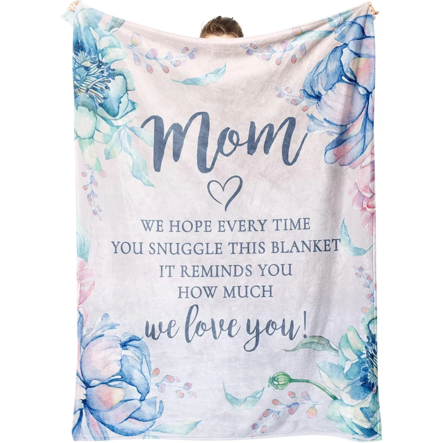 Afterprint Gifts for Mom Blanket，Mothers Day Mom Gifts from Daughter Son，Mom Birthday Gifts Custom Blankets