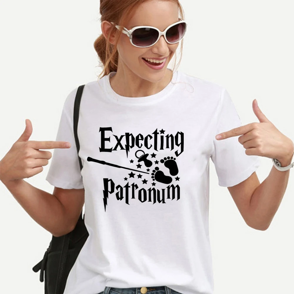 

Expecting Patronum T Shirt Baby Announcement T-shirts Pregnancy Announcement Tshirt Women Pregnancy Gift Maternity T-Shirt Tops