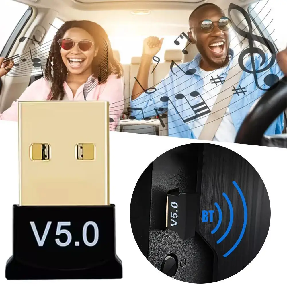 

Car USB Bluetooth 5.0 Adapter Wireless Dongle Transmitter Receiver for PC Windows 11 10 8.1 7 Bluetooth Stereo Headset