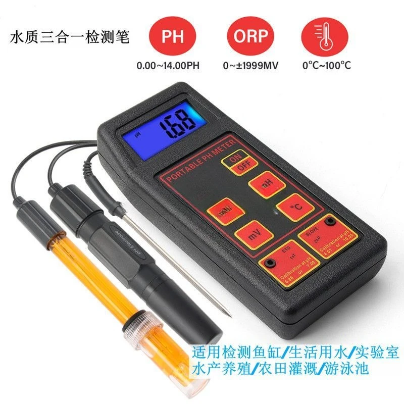 Water Tester for Hydroponics/Lab Portable PH/ORP/Salinity Meter for Agriculturist Student