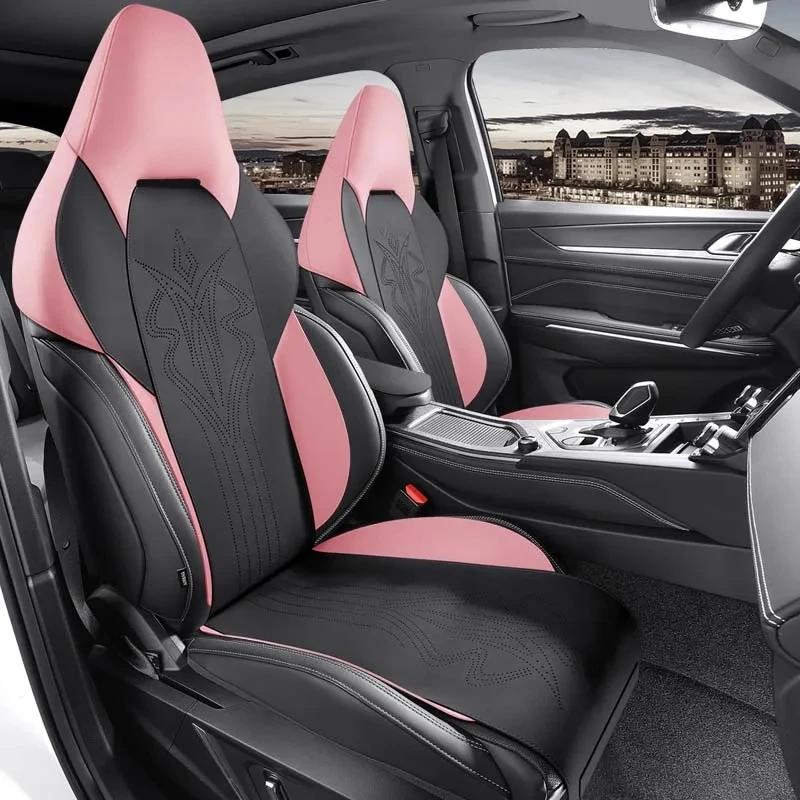 Motoptes Custom Fit Car Accessories Suede Saddle Seat Cushions Pad Half Covered For Geely Lynk & Co 03