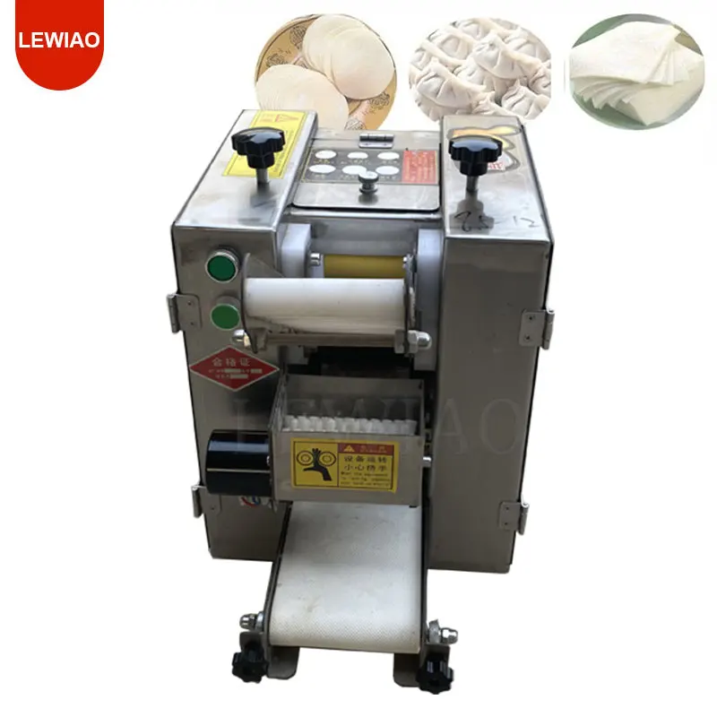 

Automatic Dumpling Wrapper Machine Electric Commercial Round Dumpling Skin Dough Slicer Rolling Press Making Square Wonton Skin