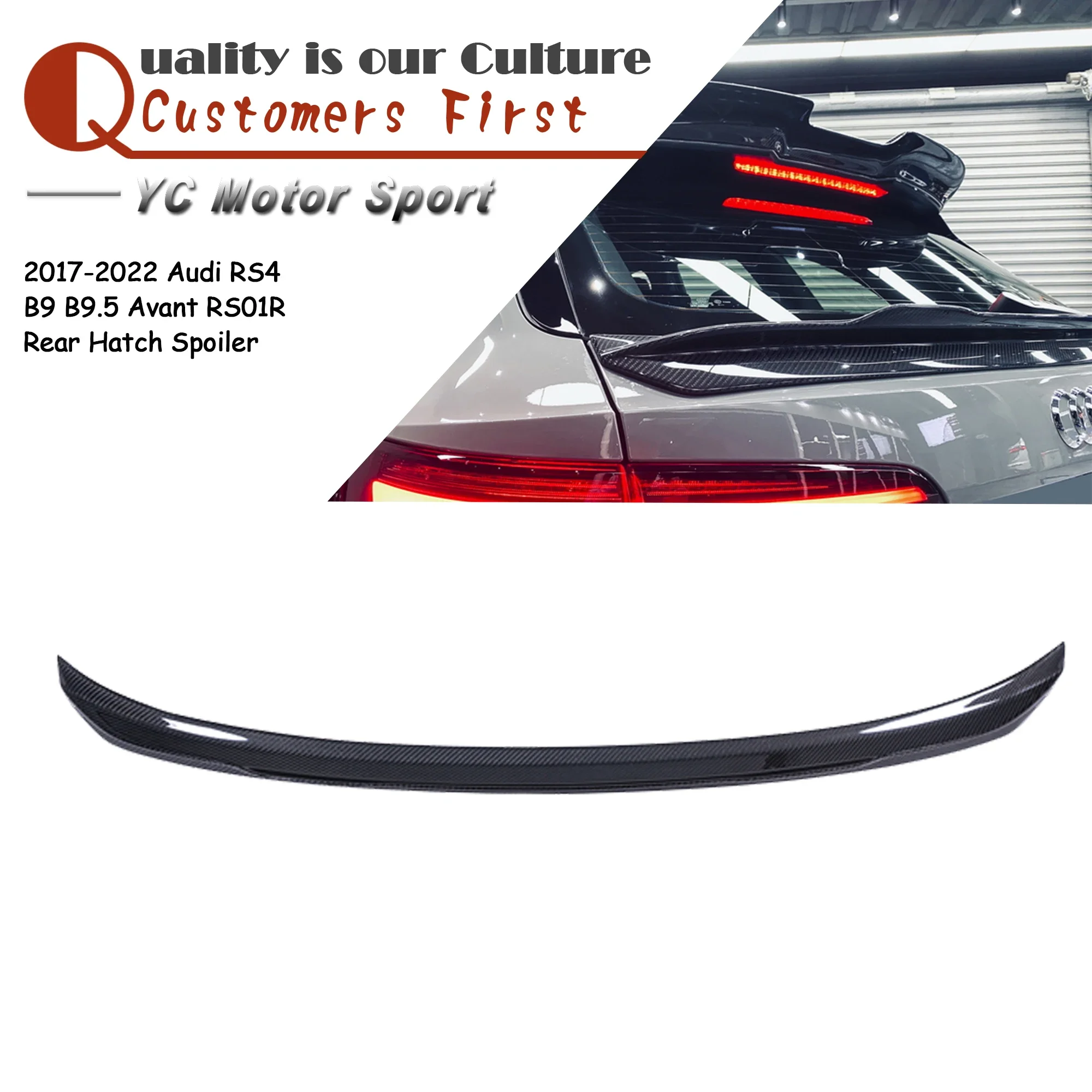 

Аксессуары для автомобилей: карбоновый спойлер CF Avant RS01R для заднего багажника, подходит для Audi RS4 B9 B9.5 2017-2022 годов выпуска, заднее крыло.