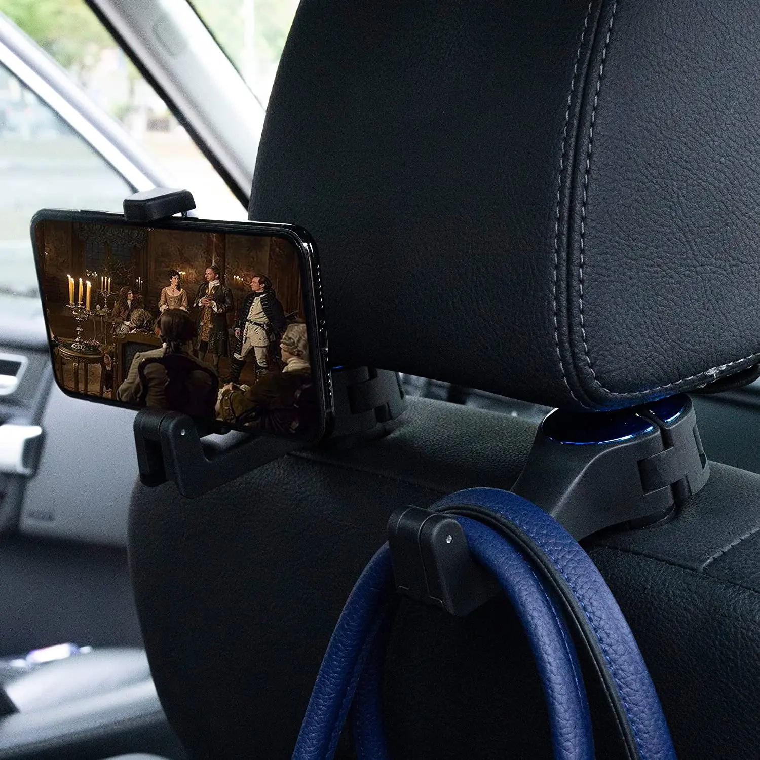 Car Back Seat Hook Multi-Function Hanging Storage Mobile Phone Holder Lazy Bracket Rear Seat Phone Headrest Bracket