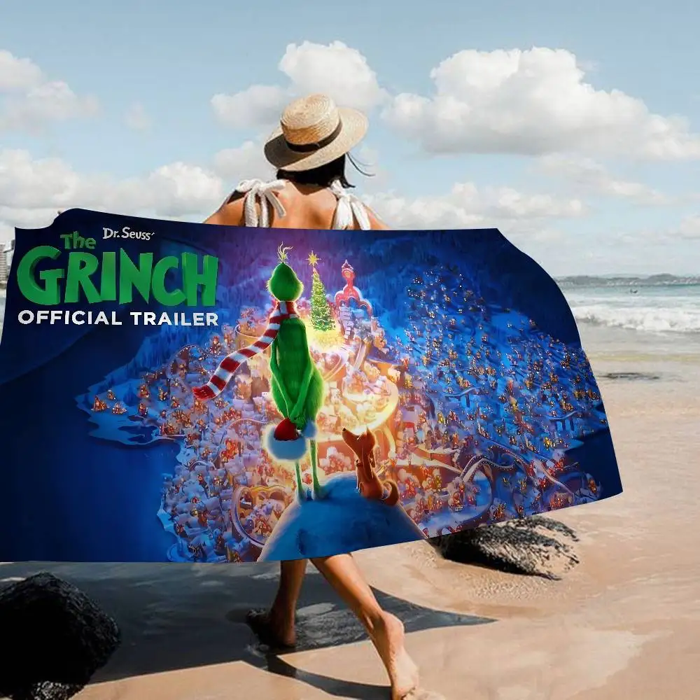 Cartoon THE G-GRINCHS Beach Towel Colorful Bath Towels for Girl Microfiber Quick Dry Custom Sand Free Beach Yoga Spa Gym Pool