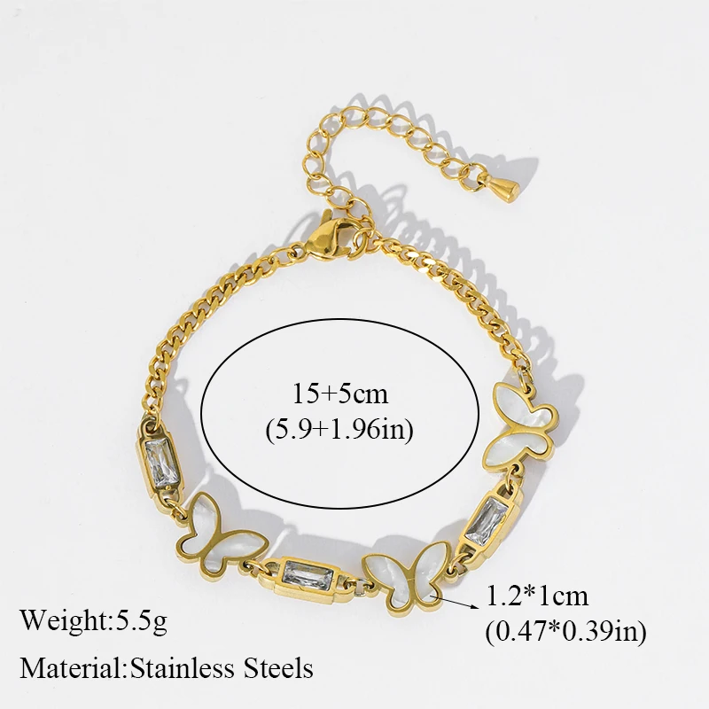 EILIECK 316L Edelstahl Klassisches Synthetisches Zirkon-Perlenarmband für Damen 18K Gold PVD-beschichtet Modeschmuck Handkette – Detail 13