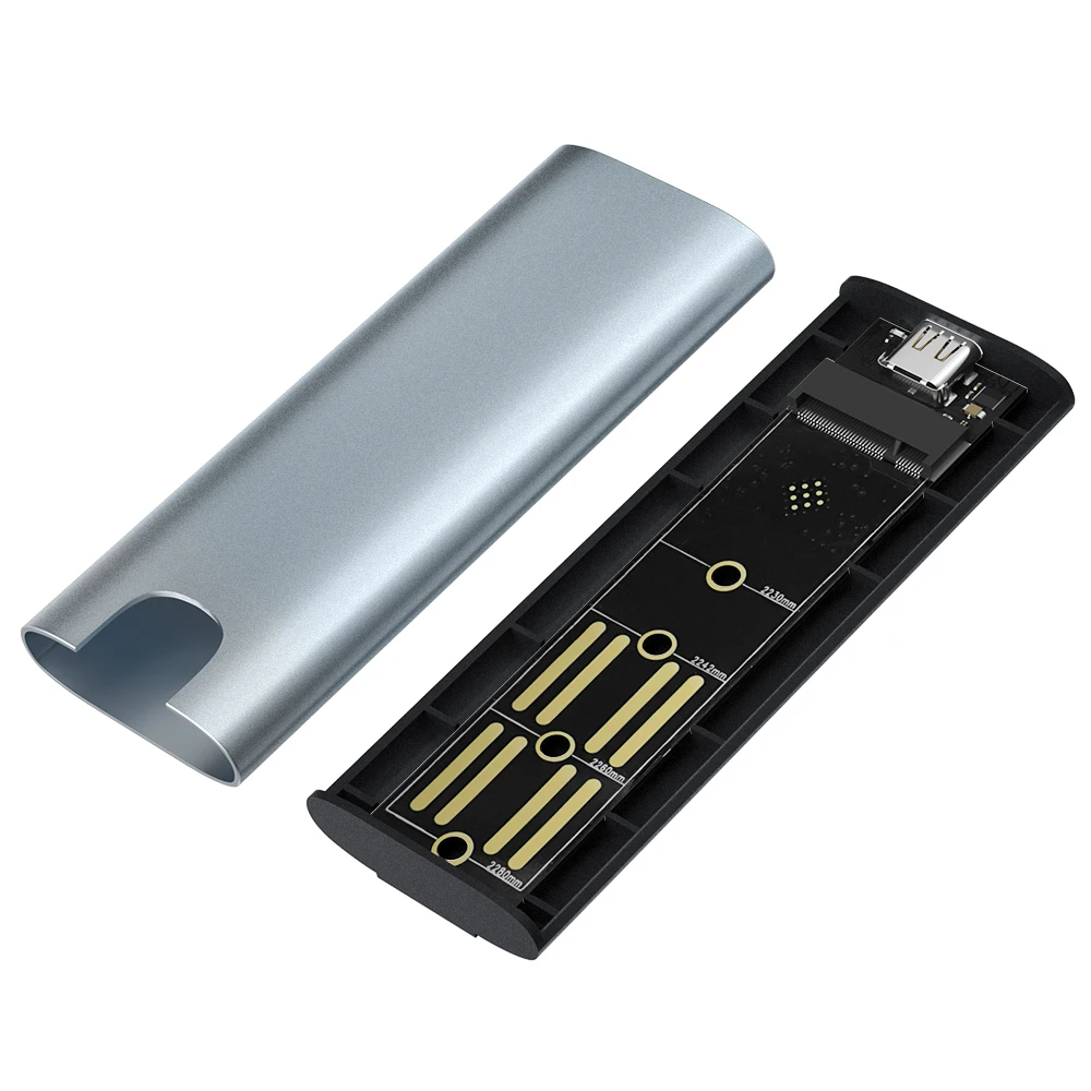 Adaptador de carcasa SSD M.2 NVMe, carcasa externa de unidad de estado sólido de aluminio 10 gbps USB C 3,1 Gen 2 A NVMe PCIe m-key