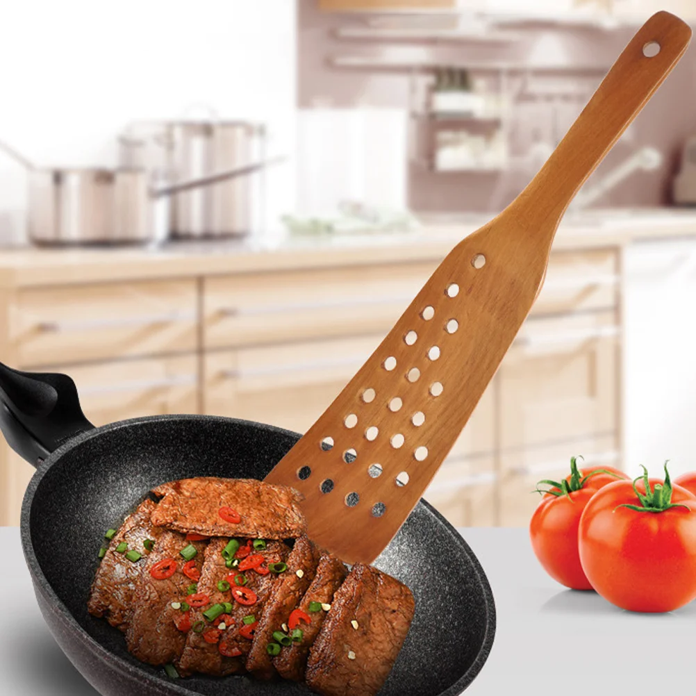 

2 Pcs Wooden Frying Spatula Wok for Cooking Utensils Pan Tools Non-stick