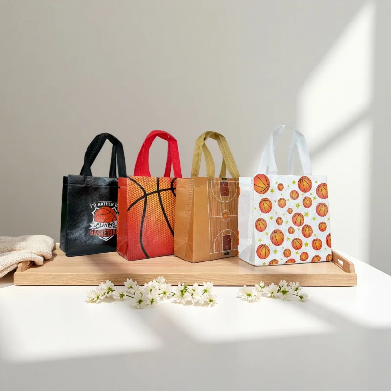 

Basketball Theme Packaging Bag Party Gift Bag Non-Woven Fabric Mall Shopping Takeout Bag Handheld Bag Waterproof Portable
