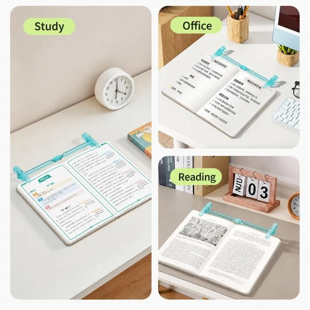 New Plastic Book Page Holder Transparent Portable Book Page Clip Foldable Sliding Adjustment Reading Book Clip Study Supplies